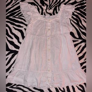 ZARA Linen Babydoll Dress in Size XS